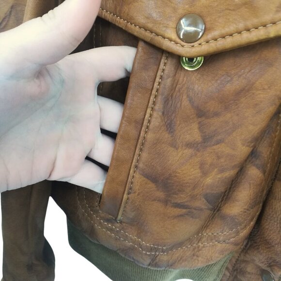 Vintage Genuine Deer Skin Brown Bomber Jacket Size 36 14 Mid Western Sport TOG - Picture 5 of 13